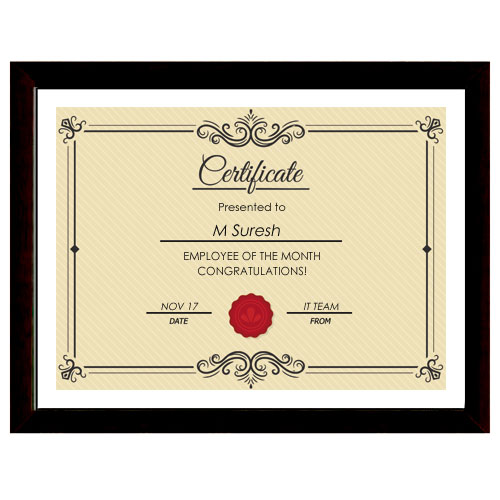 Personalised Certificate With Frame
