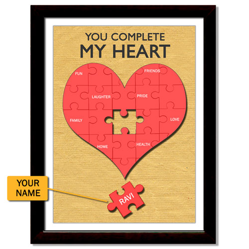 My Heart Personalised Framed Print