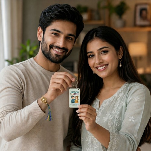 Rakhi With Keychain Hamper Rakhi With Keychain Hamper