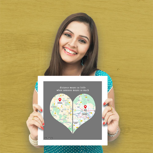 City Heart Map Personalised Frame