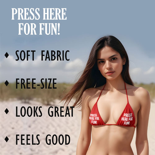 Press Here For Fun Bikini Top