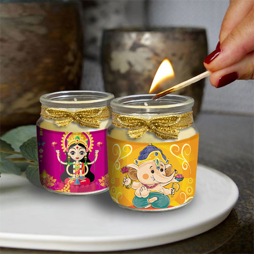 Laxmi Ganesha Cute Candles Set