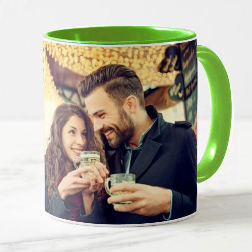 Green Personalised Photo Mug