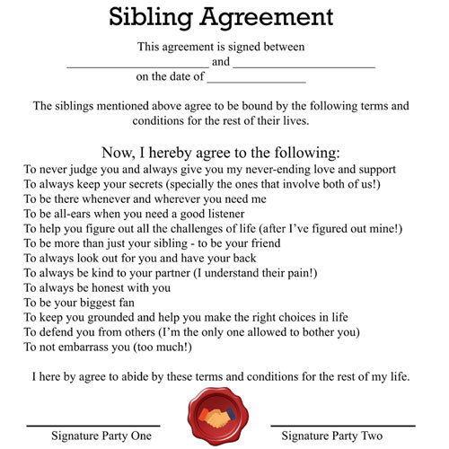 Siblings Agreement