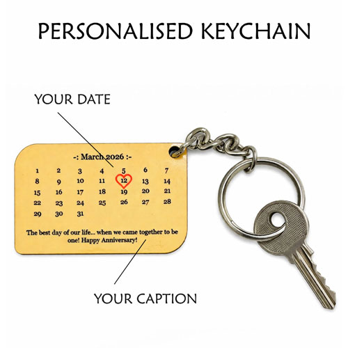 Personalised Special Date Keychain Personalised Special Date Keychain