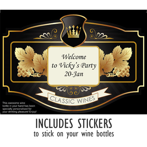 Personalised Wine Bottle Labels Set