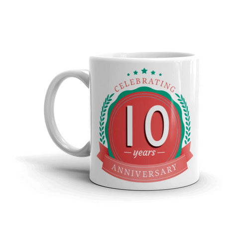 Tenth Anniversary Mugs Set