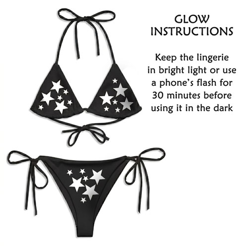 Glow In The Dark Lingerie With Stars Glow In The Dark Lingerie With Stars