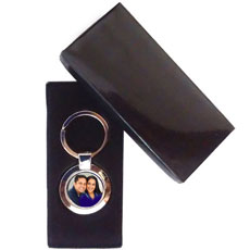 Round Metal Photo Keychain