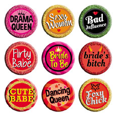 Bachelorette Party Badges Set Of 9