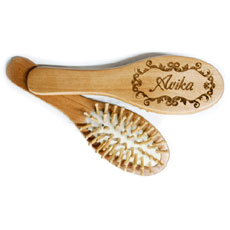 Engraved Wooden Oval Brush