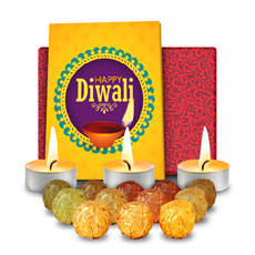 Diwali Chocolates Tea Lights And Card Gift Hamper