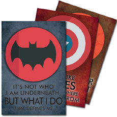 Superhero Quotes Posters Set