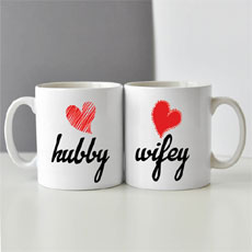 Hubby Wifey Mugs Set Of Two
