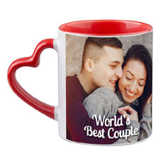 Heart Handle Personalised Mug