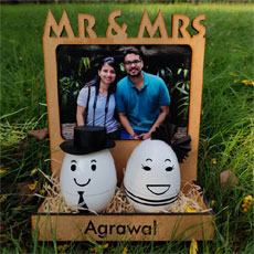 Happy Married Couple Photo Lamp