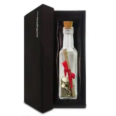Message In A Glass Bottle With Box